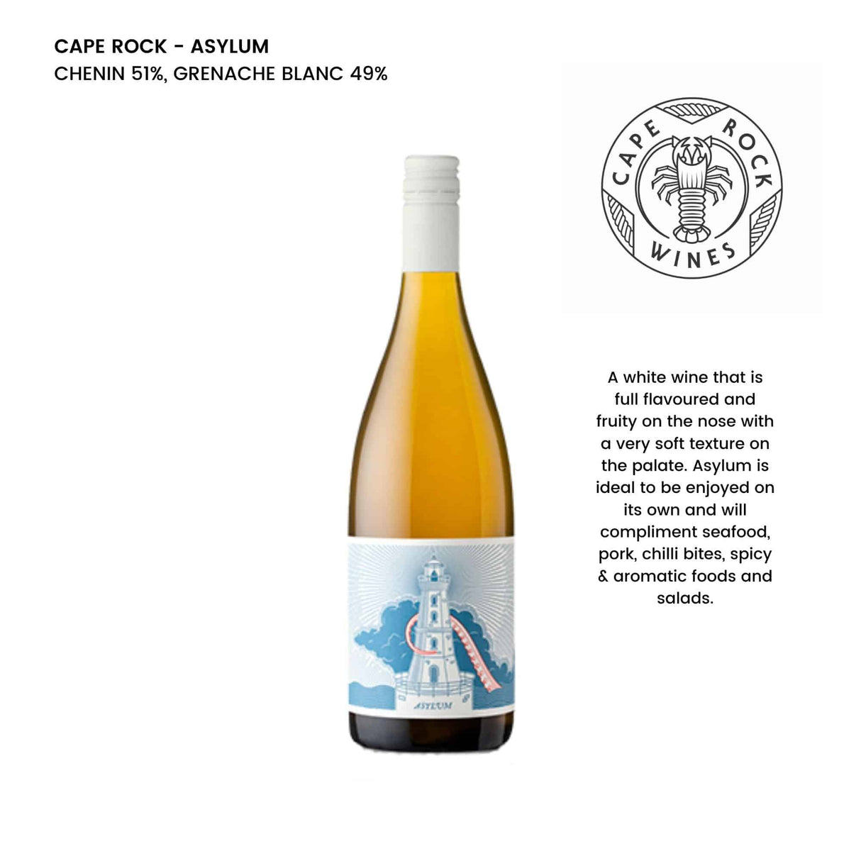 Cape Rock Asylum White Wine Blend — South African | Biltong Chief Hong Kong