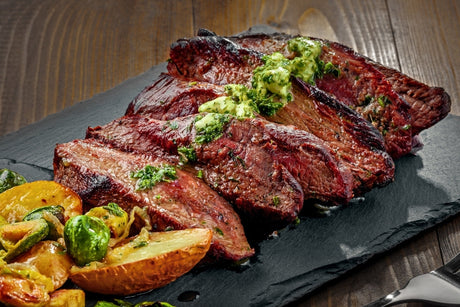 Hanger steak cooked